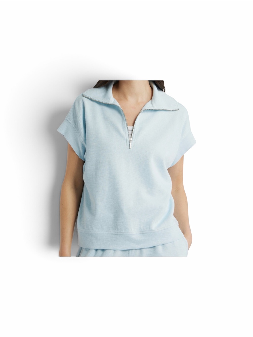 Caslon Short Sleeve Quarter Zip Sweatshirt